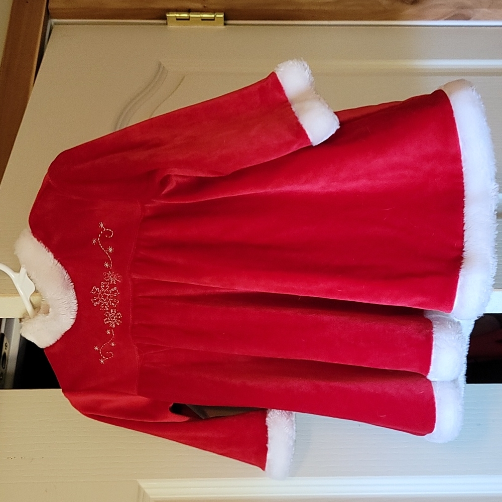 Red girls holiday dress with matching diaper cover 18 months - Picture 3 of 7